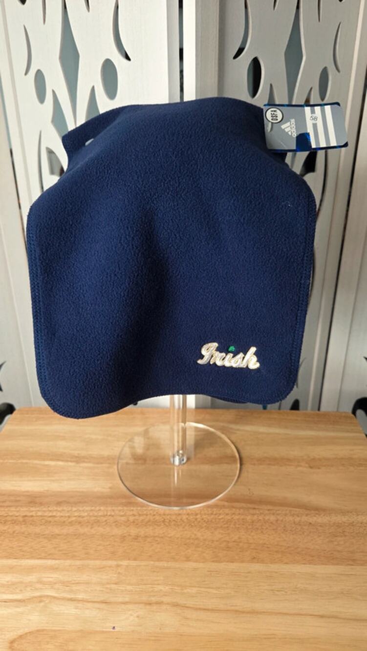 Notre Dame Fighting Irish Adidas Fleece Scarf NWT Navy Blue Embroidered College